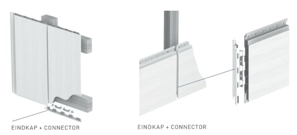 verbindings stukken en eindkapjes voor keraliet gevel panelen